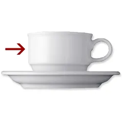 6 x Kaffeeobertasse, Inhalt: 0,18 ltr., flach, Form Thomas TREND, Porzellan, uni weiss