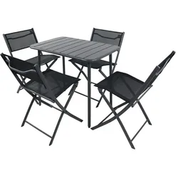 Gartenmöbel 5er-Set   ¦ schwarz ¦ Maße (cm): B: 80 H: 72