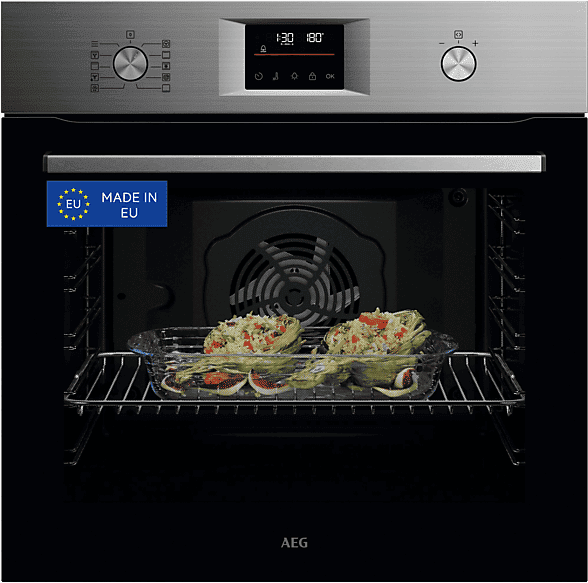 Horno - AEG GU5PB43FSM, Multifunción, Pirolítico, 72 l, Función Grill, 60 cm, INOX Antihuellas