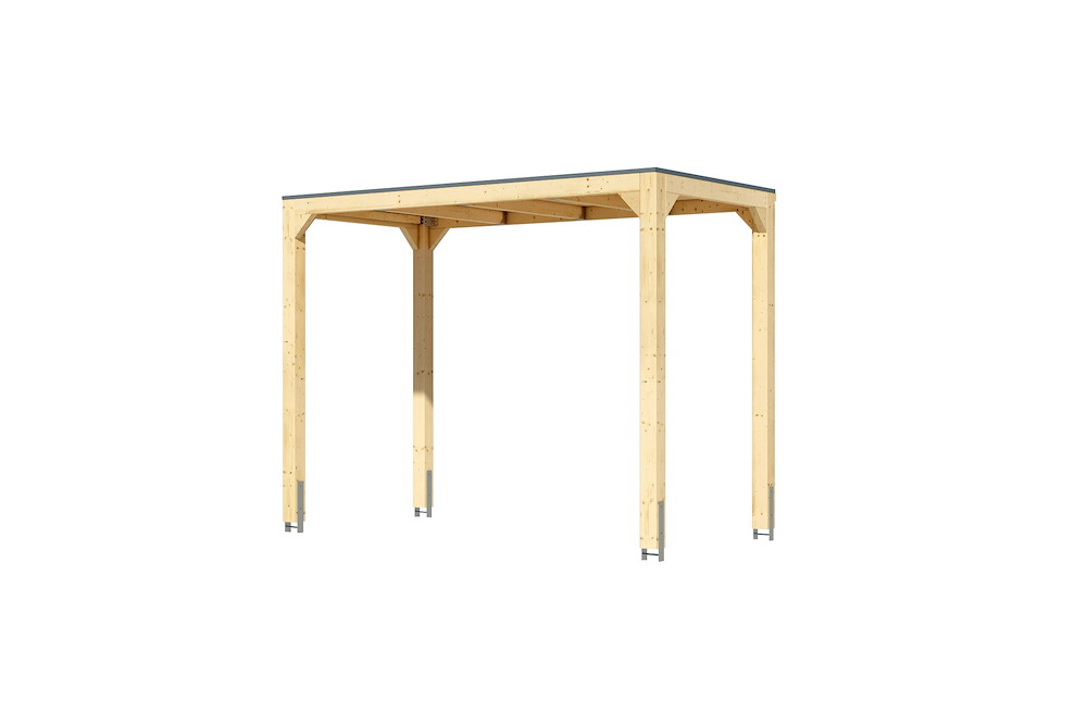 KARIBUHOLZT Premium Pavillon Cubus halb B/T/H 3,20x1,60x2,39m naturbel 16974127