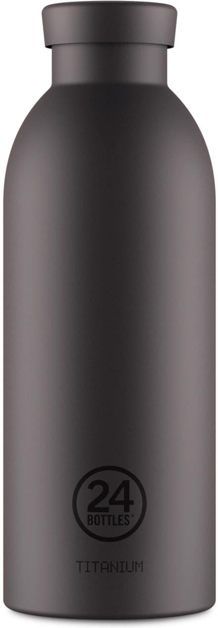Thermoflasche 24 BOTTLES "Clima Titanium 500 ml", schwarz, Trinkflaschen, 500ml, Thermoflasche, Trinkflasche aus Titanium für tägliche Nutzung, H:20,5cm schwarz 500ml