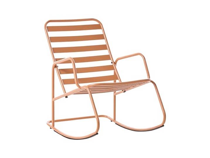 Beliani Moderner Schaukelstuhl aus Aluminium für den Garten Goldbraun Turi
