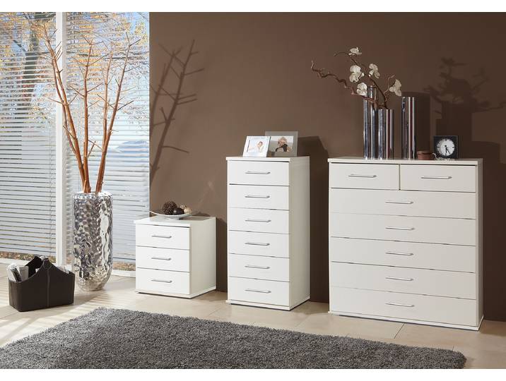 Commode Julan à tiroirs 106cm Blanc/Blanc