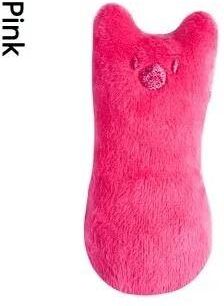 Inspired Finds Interactive Catnip Plush Chew Toy With Sound For Cats & Kittens pink