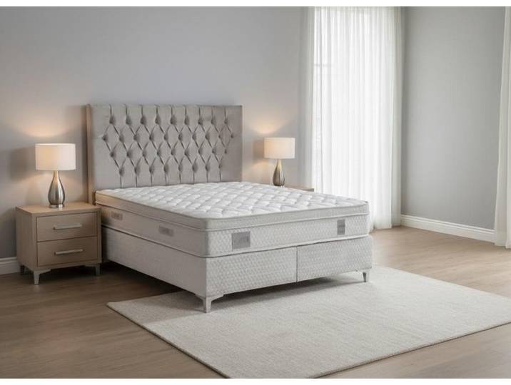 Xlmoebel Polsterbett Doppelbett mit ergonomischer Matratze für erholsame Nächte, Made in Europa