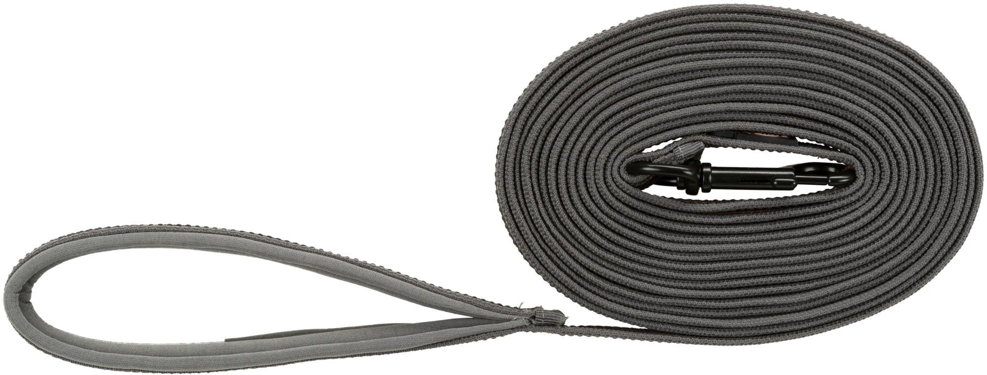Hundeleine TRIXIE, grau (graphit), B:1,7cm L:15m, Gummi, Leinen, Hundeleine graphit L/B: 15m x 1,7cm