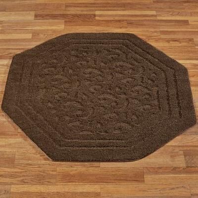 Touch of Class Palermo Octagon Rug, 4' Octagon, Dark Chocolate