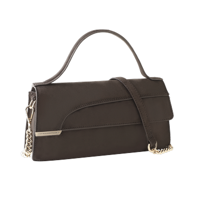 Henkeltasche MARCO TOZZI BY GMK, Damen, mokka, Textil, Taschen, Damen Umhängetasche, Schultertasche mit Zierkette als Umhängeriemen