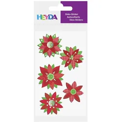 6x Heyda, Sticker, Sticker-Mix Weihnachtsstern (1 Sticker)