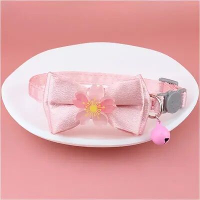 Fusion Finds Pink Lace Cat Collar With Bell Adjustable Kitten Collar For Small Dogs & Cats butterfly