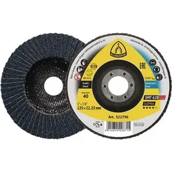 KLINGSPOR Fächerscheibe SMT 628 Supra Ø 115 mm Körnung 60 flach INOX Zirkonkorund - 322792