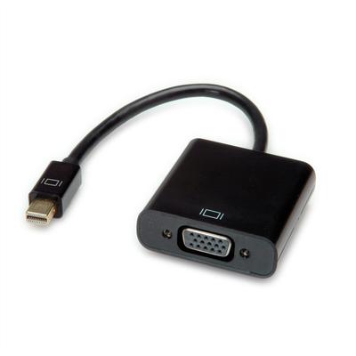VALUE Mini DisplayPort-VGA Adapter, Mini DP ST - VGA BU, Aktiv
