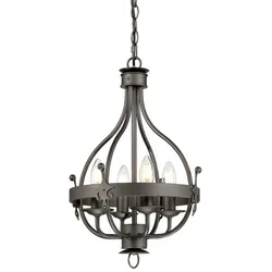 Deckenleuchte Hängelampe Pendellampe Stahl Graphit D 35,2 cm 4 Flammig