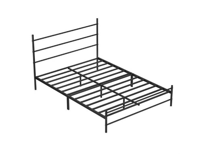 Lit en fer robuste 400 kg - Montage rapide espace de rangement - 190x140x26cm