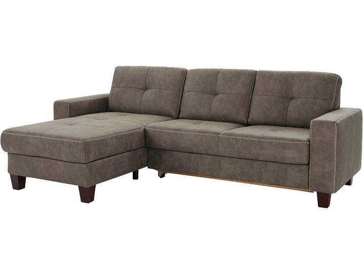 Ecksofa OTTO HOME Varese , grau (taupe), B:251cm H:91cm T:164cm, Luxus-Microfaser ALTARA NUBUCK (100% Polyester);Luxus-Microfaser ALTARA NUBUCK (100% Polyester) / Struktur (100% Polypropylen);Luxus-Microfaser ALTARA NUBUCK (100% Polyester) / Struktur fein (100% Polyester), Sofas, Ecksofa, wahlweise mit Schlaffunktion und Vorziehfunktion