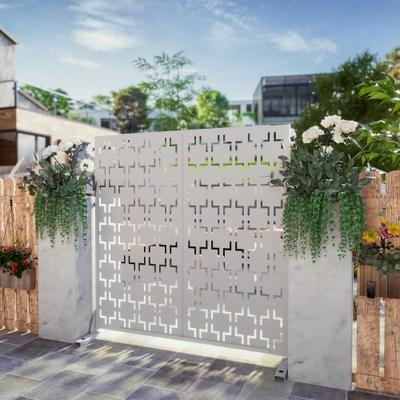 Dovelina 6 ft. H x 4 ft. Metal Privacy Screen Free Standing