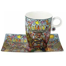 Goebel, Tasse, mit Untertasse Rizzi - Remenber those Cool Coal Da (400 ml)
