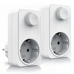 BEARWARE 2x Drehdimmer Steckdosendimmer mit Drehregler, Universal Dimmer für die Steckdose