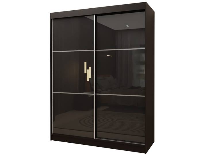 Masseno Schiebetürenschrank VITALE 160/216/61 cm 2-türig Schwarz