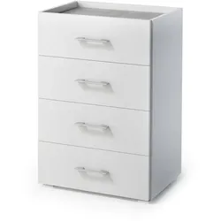 Dmora Schubladen Aster, Kommode mit 4 Schubladen für Schlafzimmer, Mehrzweckschrank für Büro oder Studio, 50x41h87 cm, Weiß und Beton