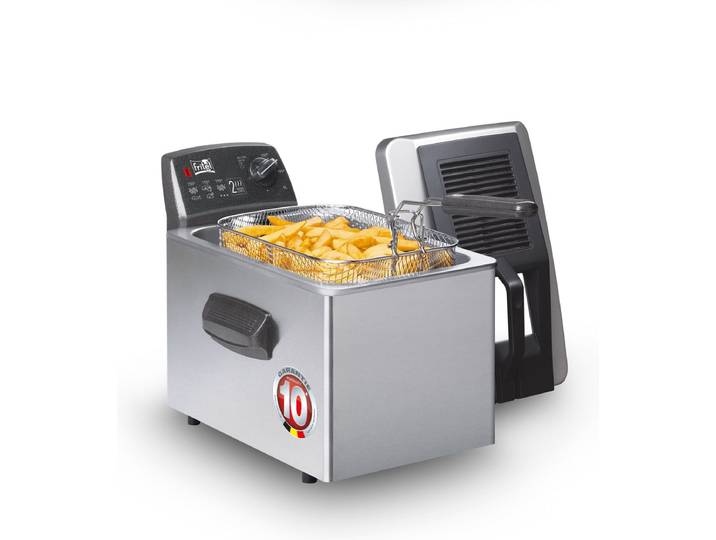 FRITEL Frituurpan - Turbo SF® 4571 - Friteuse met Filterdeksel incl. Kijkvenster - Olie + Vast Vet - 5 persoons - 3200W - 5 liter