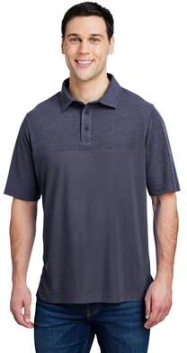 CORE365 CE112C Men's Fusion ChromaSoft Colorblock Polo Shirt in Classic Navy Blue/Classic Blue Heather size 4XL   Polyester