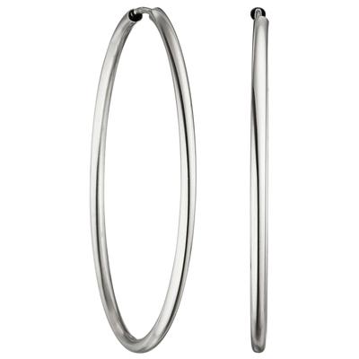 Paar Creolen JOBO "Ohrringe 39 mm", weiß (weißgold 585), Ohrringe, Damen, 39,1mm, Weißgold 585, 585 Weißgold