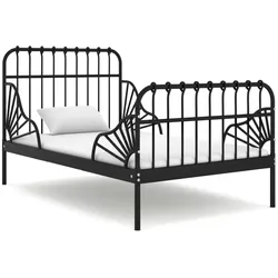 vidaXL Ausziehbett Schwarz Metall 80x130/200 cm