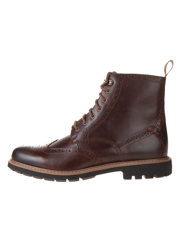 Clarks Leder-Boots "Batcombe Lord" in Braun - 42