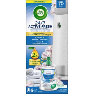 Airwick Raumduft Active Fresh, Duftspray, Starterset, automatisch, 228 ml, Cotton & Weiße Orchidee