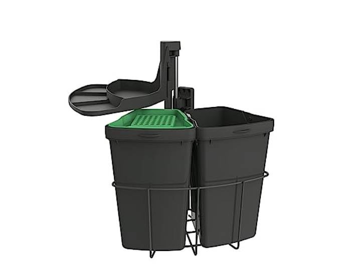 Abfallsorter CABBI Junior 2 plus in ANTHRAZIT mit Bio-Deckel/ab 40 cm Schrankbreite/Abfalleimer/Mülleimer/Schwenkeimer