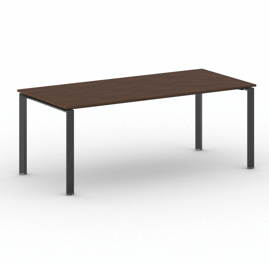 B2B Partner Konferenztisch PRIMO INFINITY 200x90 cm, schwarzes Metallgestell, Nussbaum