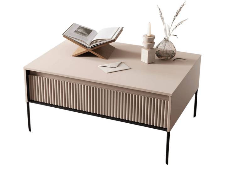 yourhouse24 Couchtisch TREND TR-09 – Modernes Design mit Rillenfront, Metallgestell