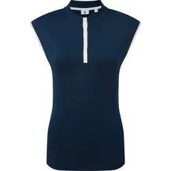 FootJoy Polo Neck Snap, kurzarm, navy/weiss