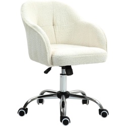 BÜROSTUHL Polyester Kunstleder Cremeweiß