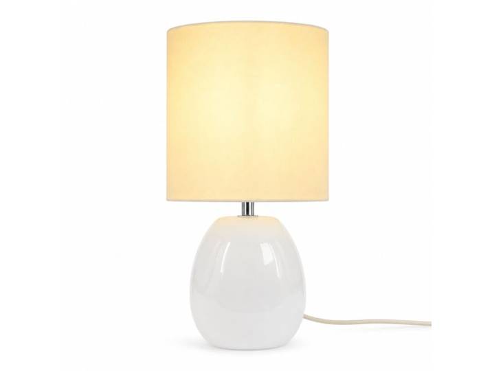 Relaxdays Lampe à poser en verre et tissu