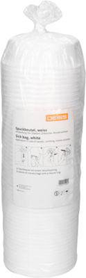 Deiss Auffangbeutel/Spuckbeutel, 2,5 liter, aus LDPE, mit Verschlussring, B 165 x T 415 mm, weiß, 300 Stück