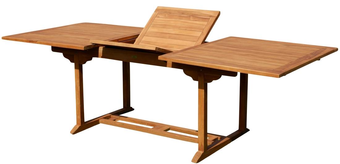 TEAK XXL Ausziehtisch Holztisch Gartentisch Garten Tisch L: 180/240cm B: 100cm Gartenmöbel Holz sehr robust Modell: JAV-TOBAGO240