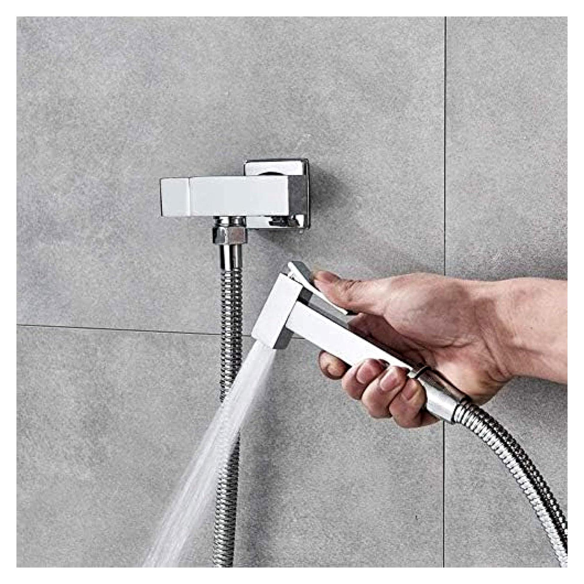 Küchenarmaturen, einzelnes Kaltwasser-Eckventil, Armaturen aus massivem Messing, quadratisch, Handbrause, Kran, 90-Grad-Schalter