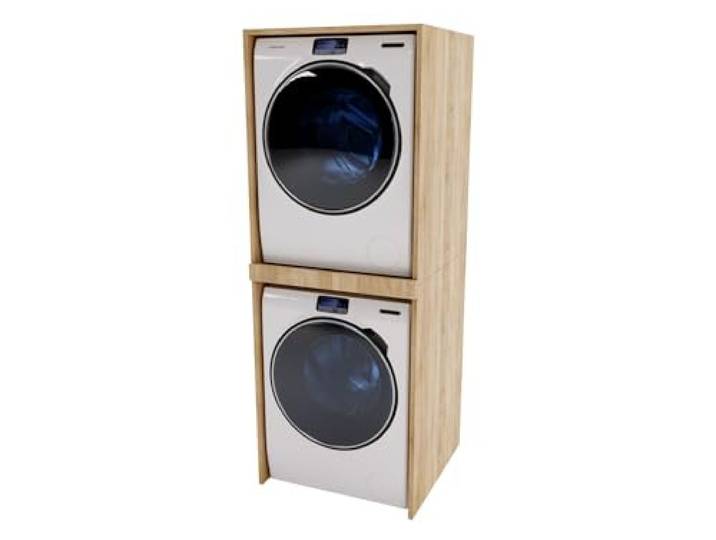 CraftPAK Waschmaschinenschrank geeignet für Waschmaschine & Wäschetrockner Waschmaschinenschrank Überbauschrank für Badezimmermöbel Größe 66x180x65 cm Farbe Bardolino'