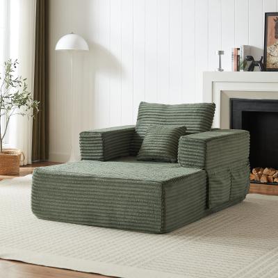 Loedds 45.6-inch 1-Seat Modular Modern Corduroy Sofa with Convertible Design and Storage for Living Room