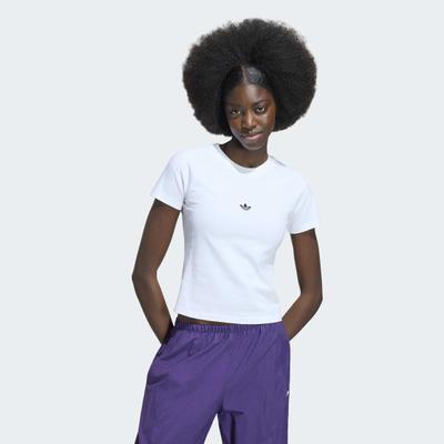 T-Shirt ADIDAS ORIGINALS "ESSENTIALS SLIM", Damen, Gr. M, weiß, Obermaterial: 100% Baumwolle, Rundhals, Shirts T-Shirt