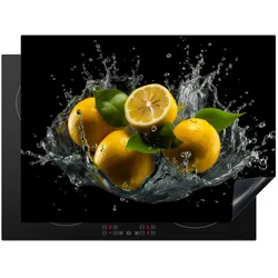 HERDABDECKPLATTE Zitrone - Obst - Gelb - Schwarz Induktionsmatte 71x52 cm