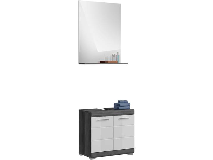 welltime Siena, 2 teilig, bestehend aus: Waschbeckenunterschrank, Spiegel Set, TOPSELLER, 2 Stk. tlg.