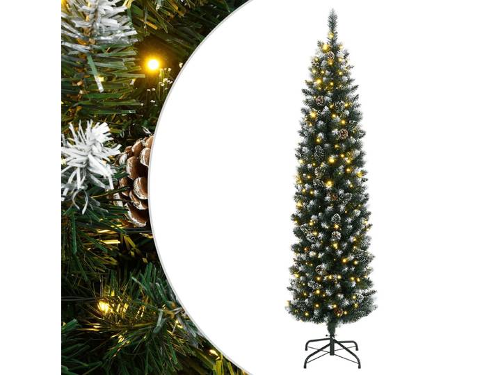 vidaXL - Kunstkerstboom - smal - met - 150 - LED's - 120 - cm