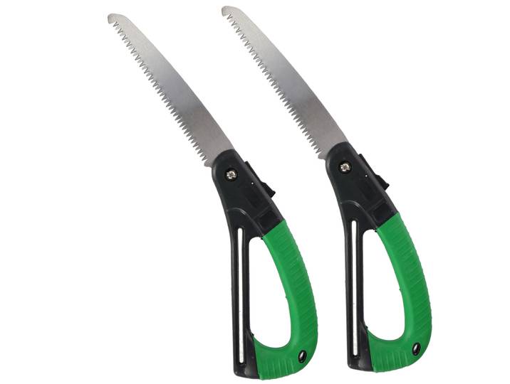 2er-Set Klappbare Handsäge mit Handschutz, Anti-Rutsch-Griff, grün