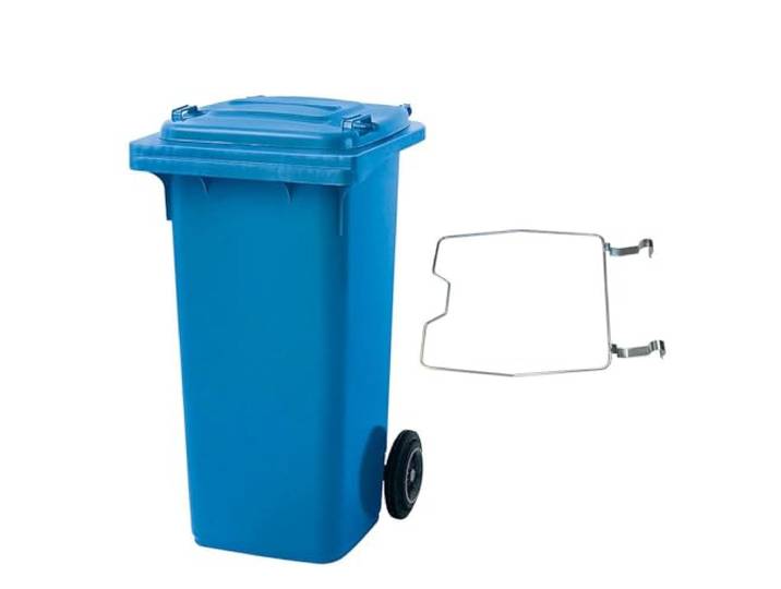 BRB Mülltonne MGB 120 Liter, mit Klemmring für Müllsäcke (blau)