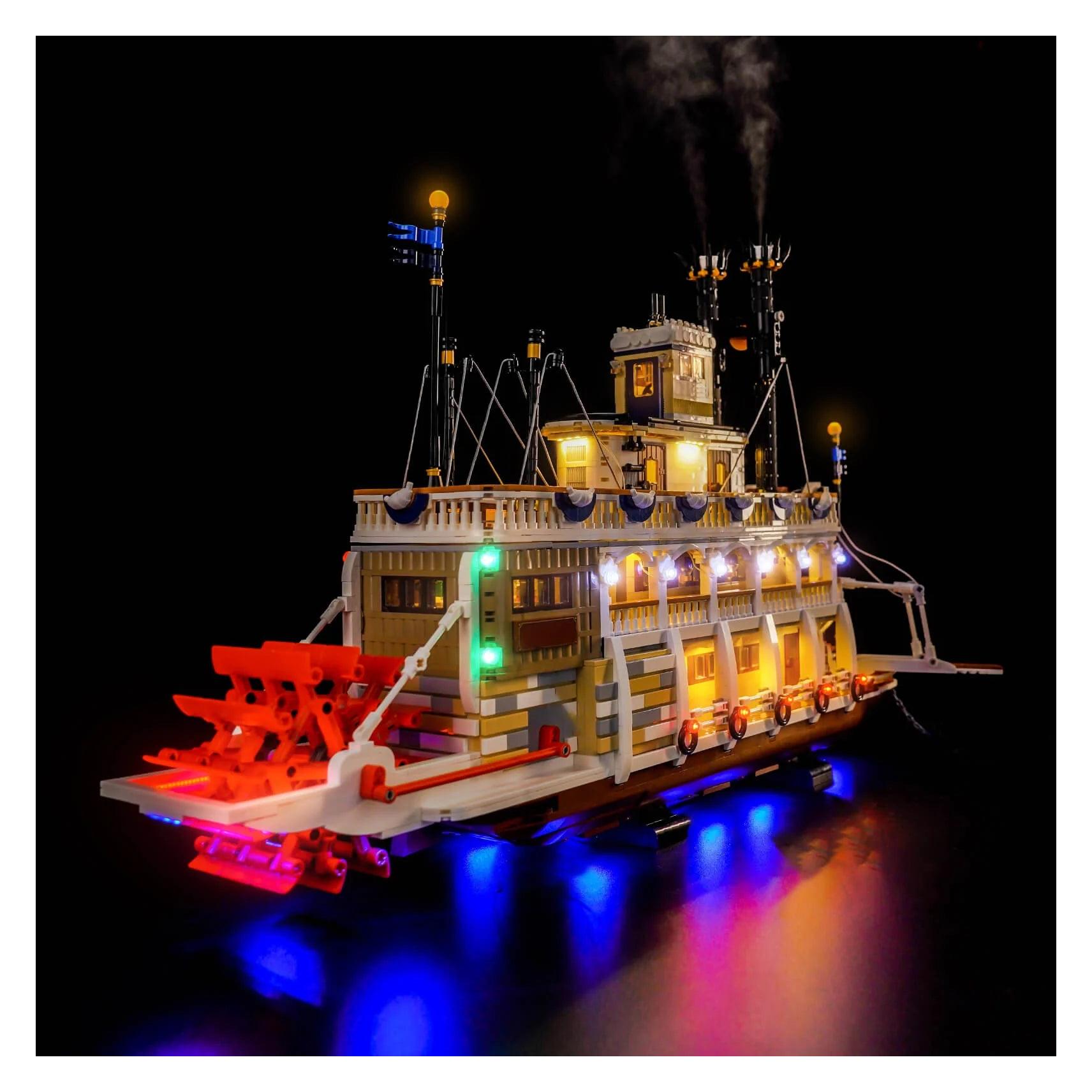 BrickBling LED Licht Set für LEGO Flussraddampfer (21356) inkl. Fernbedienung und Sprühmodul (P86302)