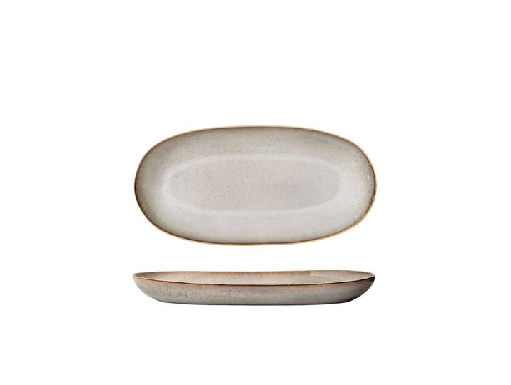 Grosse, handgefertigte Servierplatte „Sandrine“ Keramik Natural Bloomingville