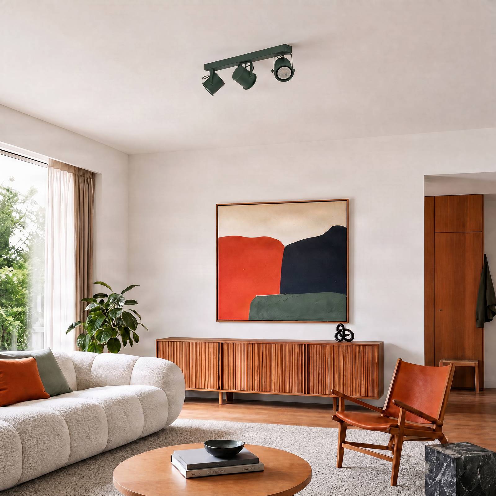Deckenspot Canico, dreiflammig, grün Canico Argon, dimmbar, grün, für Wohn- / Esszimmer, Metall, Modern, Strahler